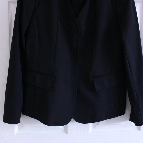Lafayette 148 Black Wool Long Sleeve Front Pockets Snap Front Buttons Blazer - Picture 3 of 11